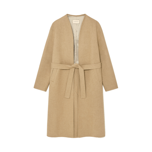 P0000EJW Kindersalmon Women Callarless Handmade Coat Olive