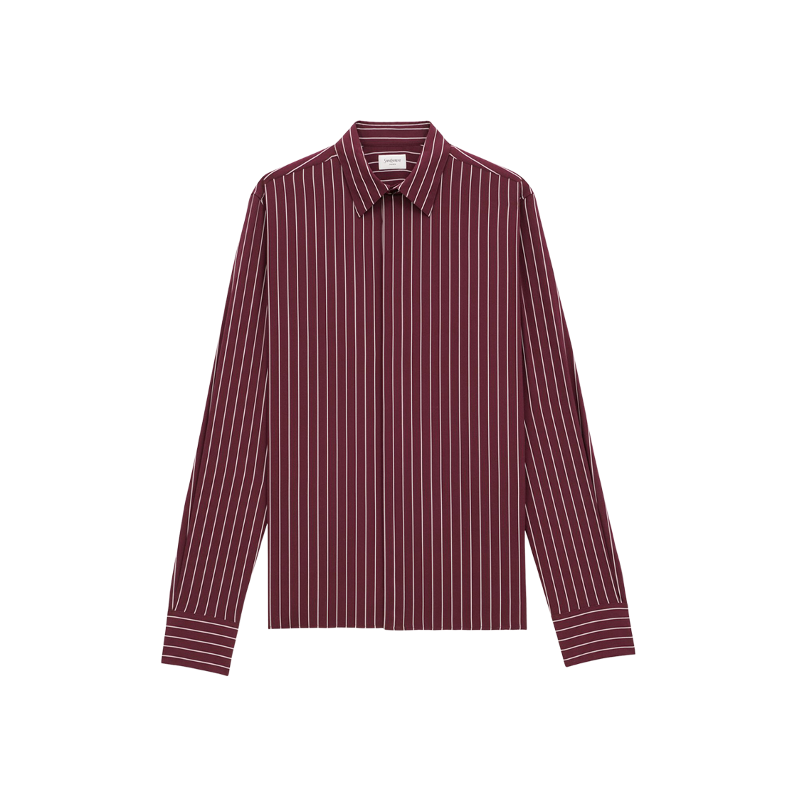 819096-Y1L04-6403 Saint Laurent Striped Shirt Bordeaux