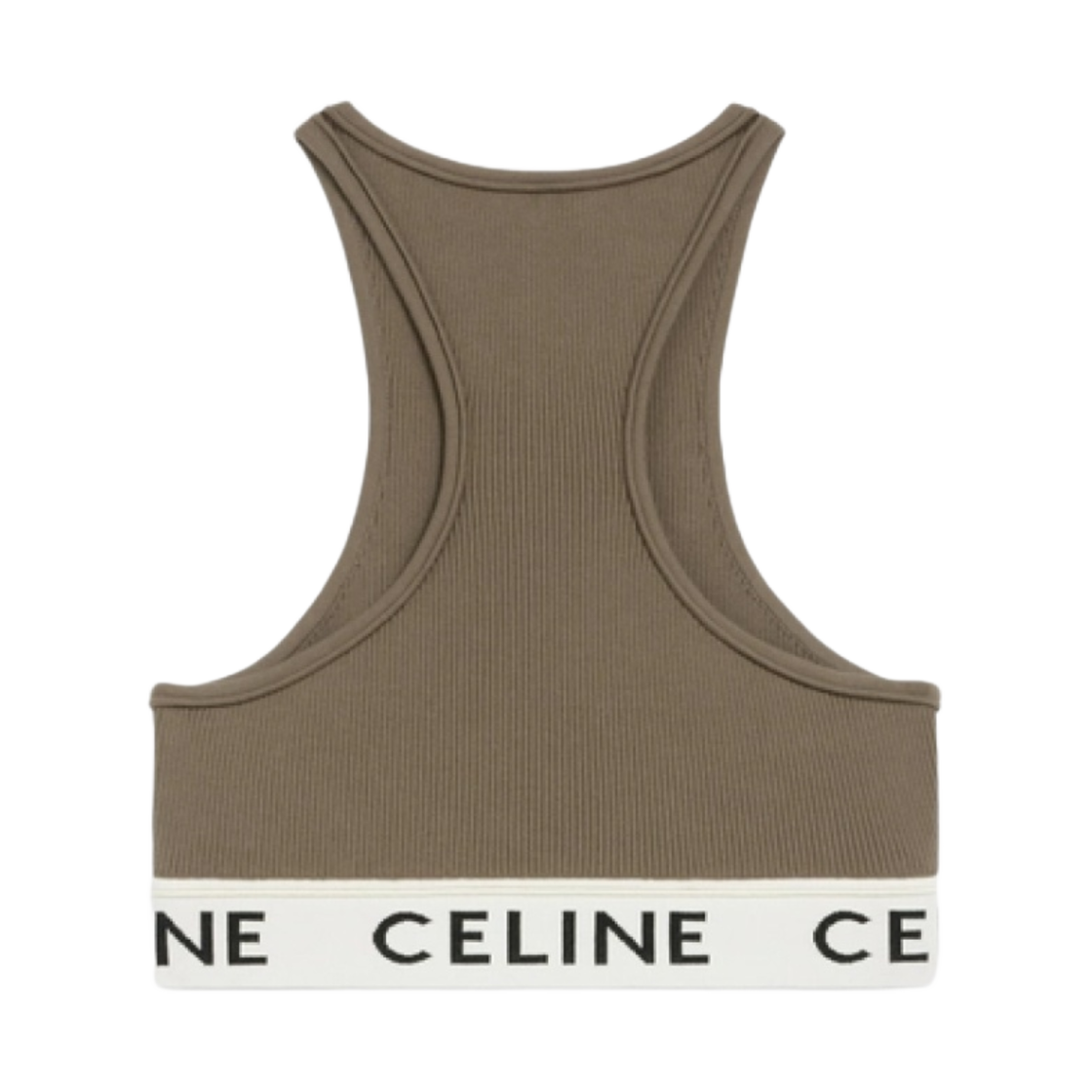 (W) 셀린느 애슬레틱 니트 스포츠 브라 카키 크림((W) Celine Sports Bra in Athletic Knit Khaki Cream) - 2