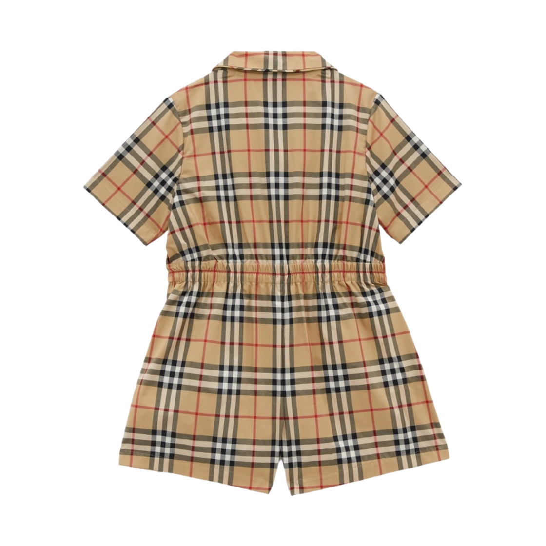 (키즈) 버버리 빈티지 체크 스트레치 코튼 트윌 플레이수트 아카이브 베이지((Kids) Burberry Vintage Check Stretch Cotton Twill Playsuit Archive Beige) - 2