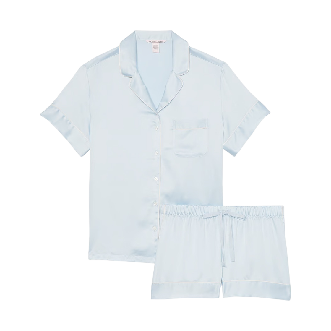 (W) 빅토리아 시크릿 사틴 숏 파자마 세트 발라드 블루((W) Victoria's Secret Satin Short Pajama Set Ballad Blue)