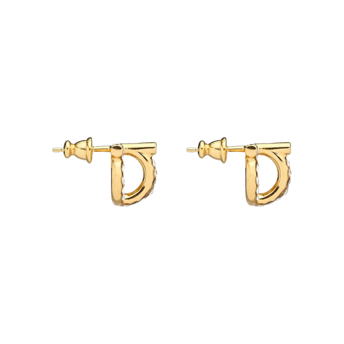 (W) 페라가모 크리스탈 간치니 3D 이어링 골드((W) Ferragamo Gancini 3D Earrings with Crystals Gold) - 2