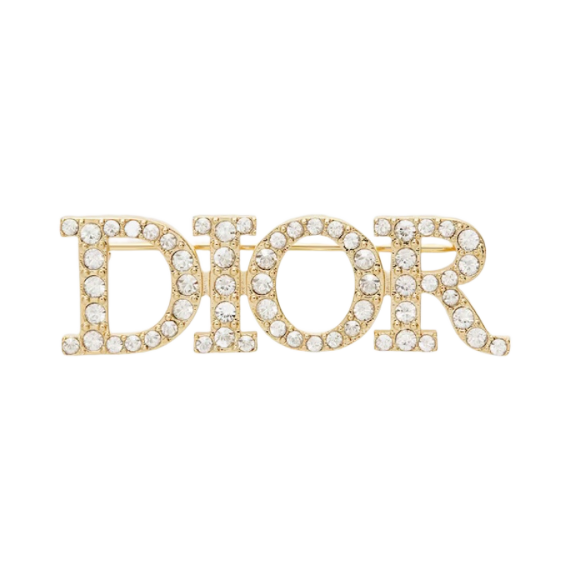 V0454DVOCY-D301 (W) Dior Dio(r)evolution Brooch Gold Finish Metal White Crystals