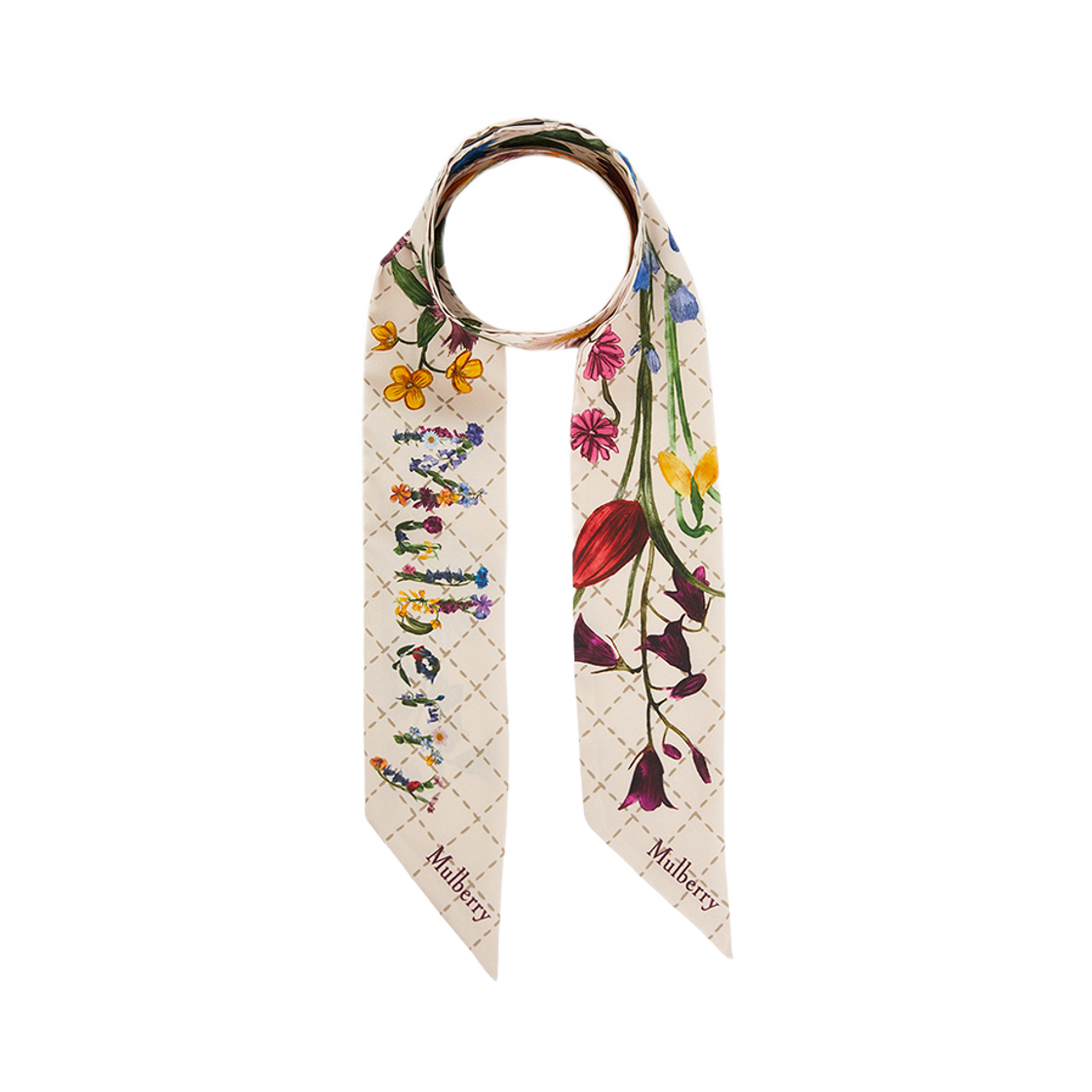 (W) 멀버리 스키니 스카프 핑크((W) Mulberry Skinny Scarf Pink)