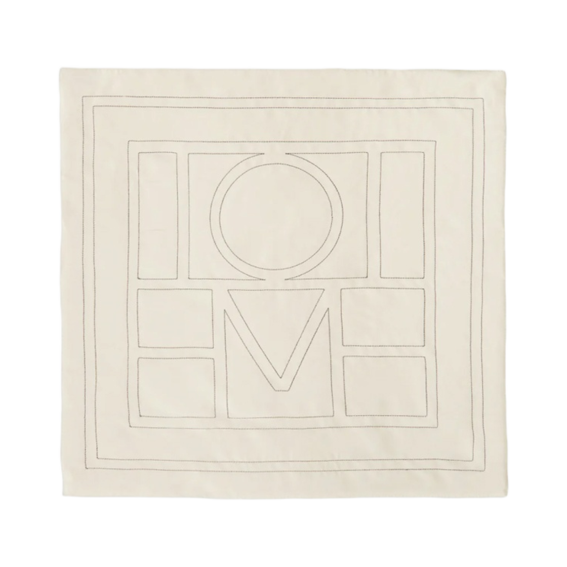 토템 자수 모노그램 실크 스카프 크림(Toteme Embroidered Monogram Silk Scarf Cream) - 1