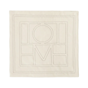 Toteme Embroidered Monogram Silk Scarf Cream