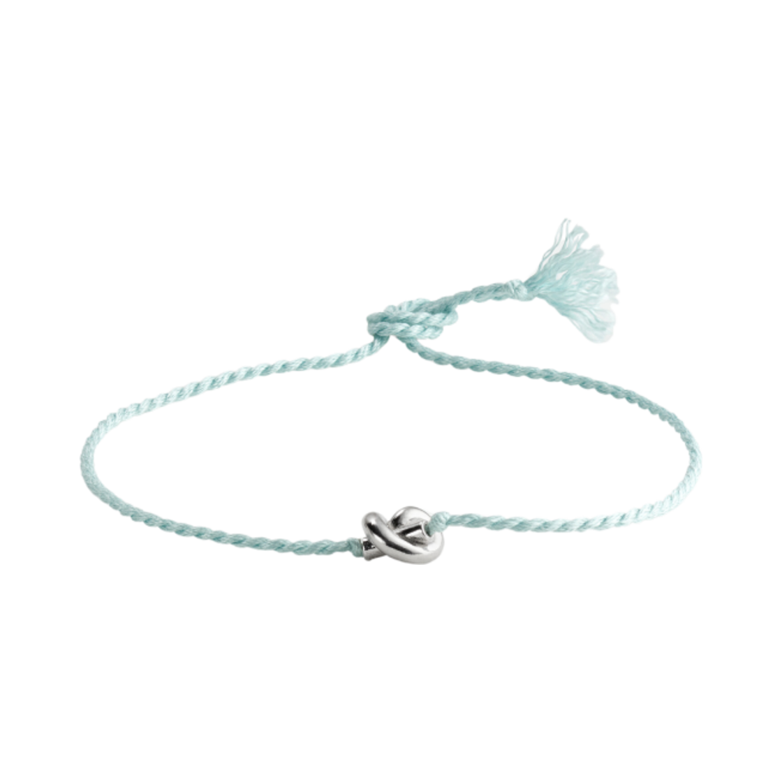 보테가 베네타 프렌드쉽 실크 브레이슬릿 실버 틸(Bottega Veneta Friendship Silk Bracelet Silver Teal)