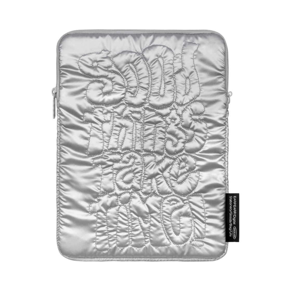 E2402_0225 earpearp Good Things Take Time Ipad Pouch Silver