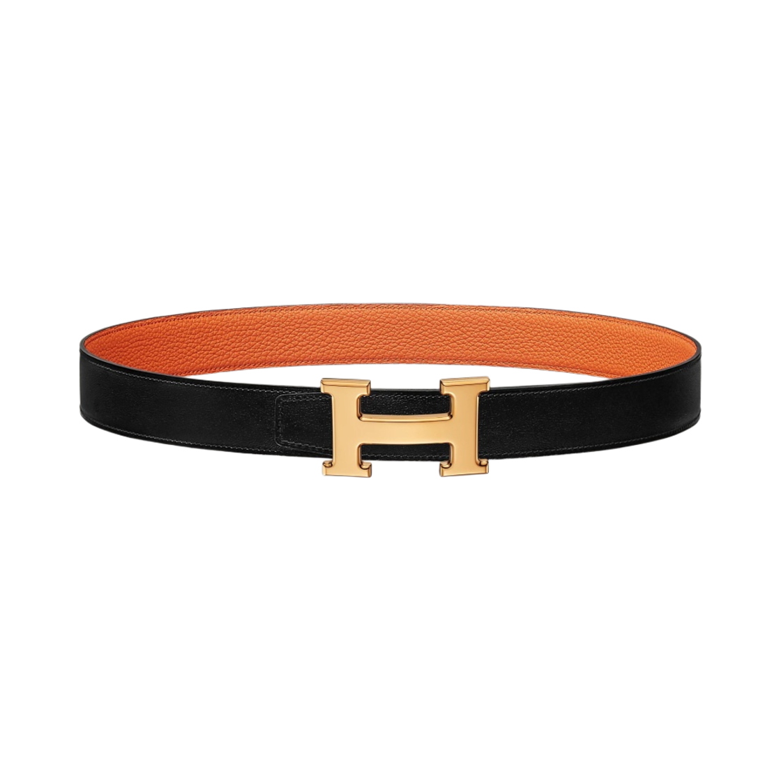 에르메스 H 벨트 버클 & 리버서블 가죽 스트랩 32mm & 골드 누아 오랑쥬(Hermes H Belt Buckle & Reversible Leather Strap 32mm & Gold Noir Orange) - 1