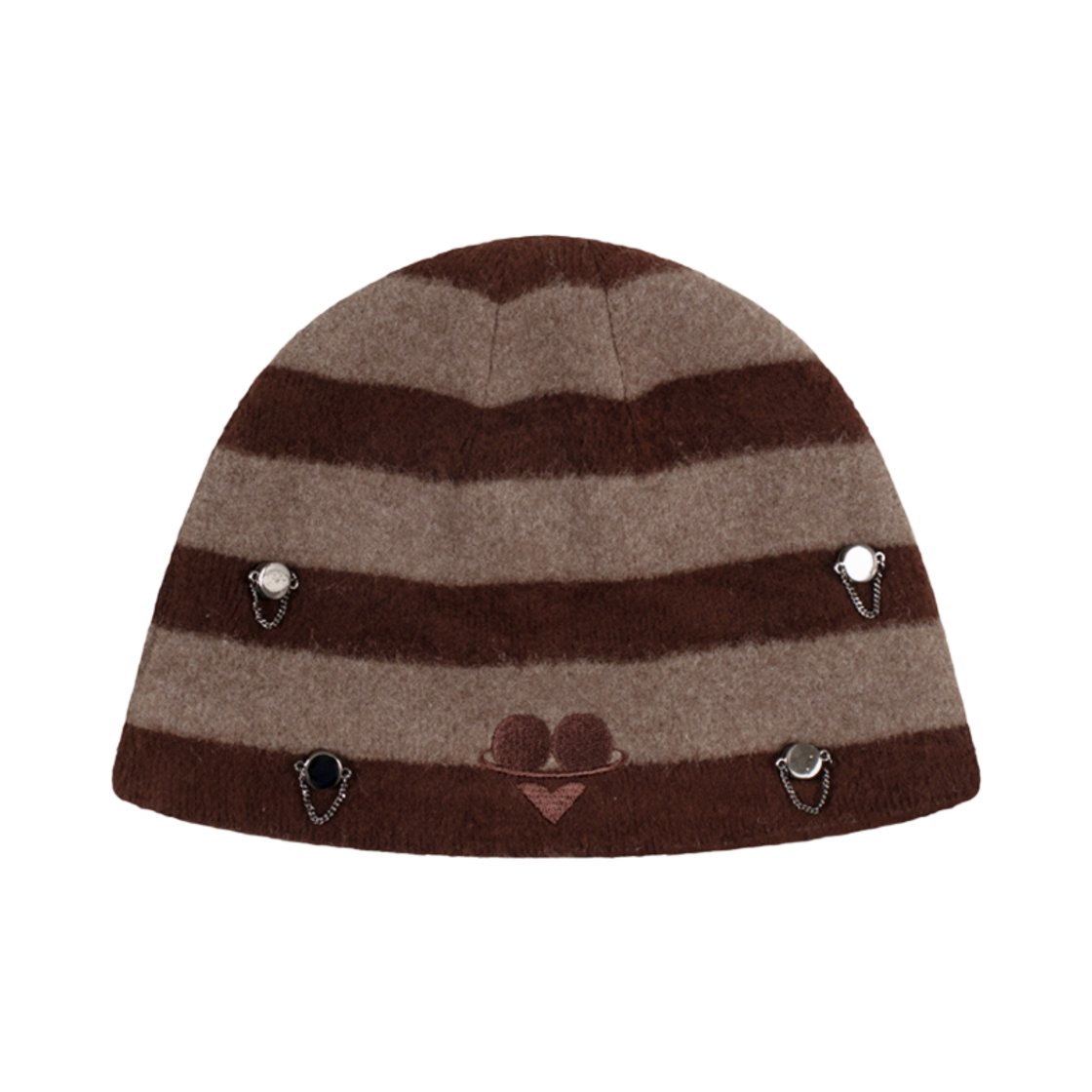 퓨레 피어싱 참 비니 브라운(Puree Piercing Charm Beanie Brown)