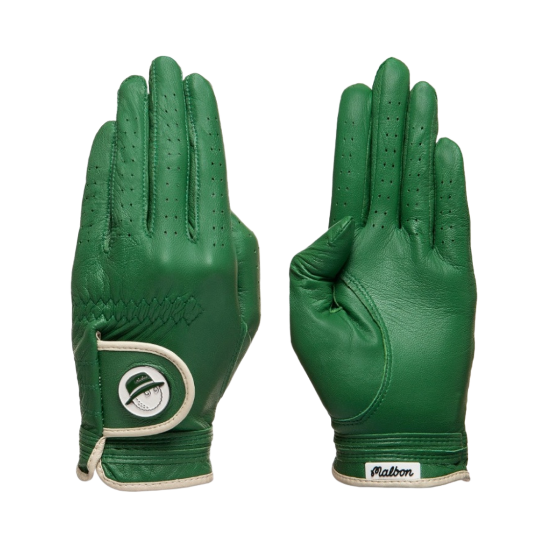 (W) 말본 골프 버킷 레더 글러브 어 페어 그린((W) Malbon Golf Buckets Leather Glove A Pair Green)