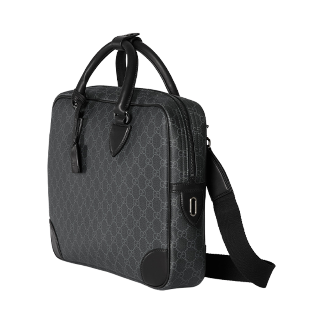 821149-FAED4-1000 Gucci GG Emblem Medium Briefcase Black - #2