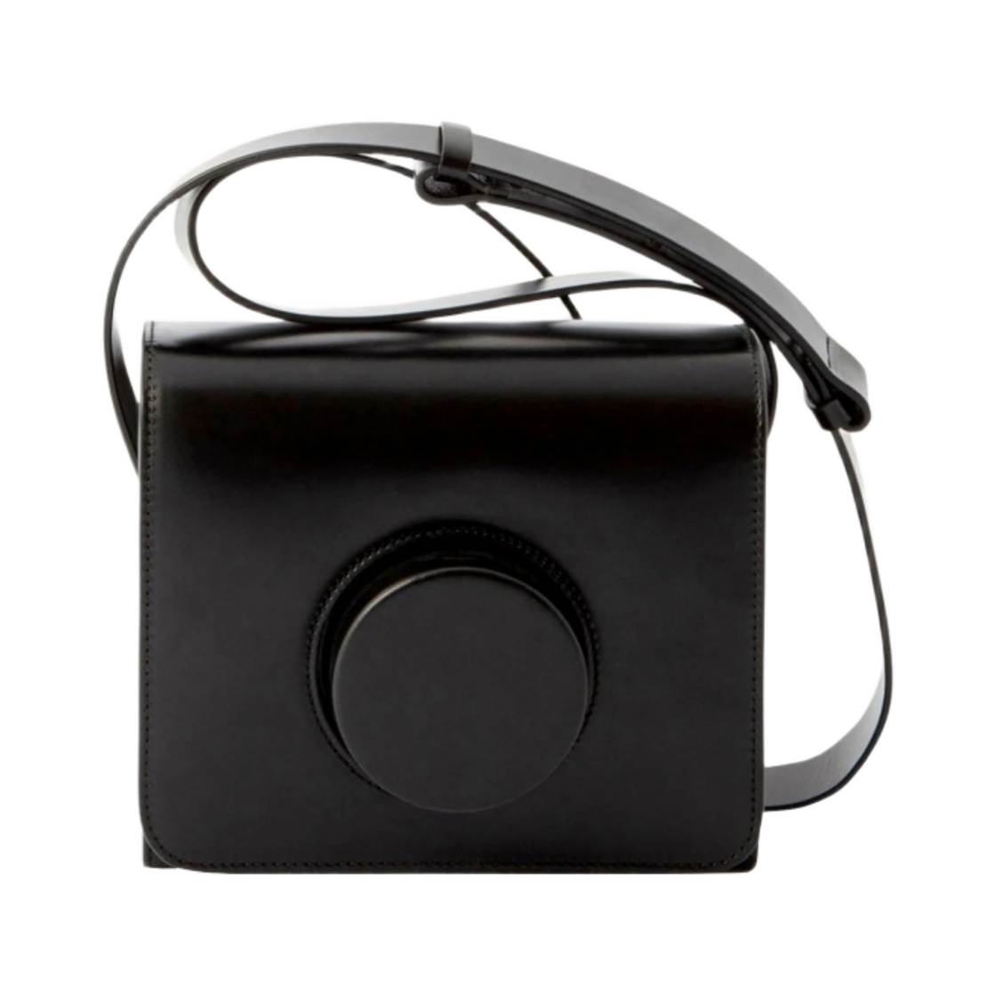 BG245-LL071-999 Lemaire Camera Bag Vegetable-Tanned Leather Black