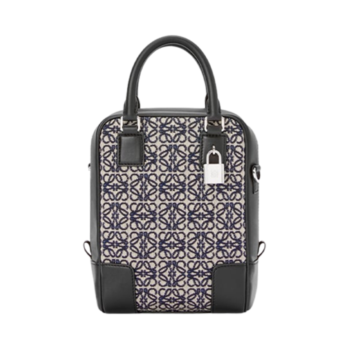 로에베 아마조나 15 인 아나그램 자카드 앤 카프스킨 네이비 블랙(Loewe Amazona 15 In Anagram Jacquard and Calfskin Navy Black) - 1