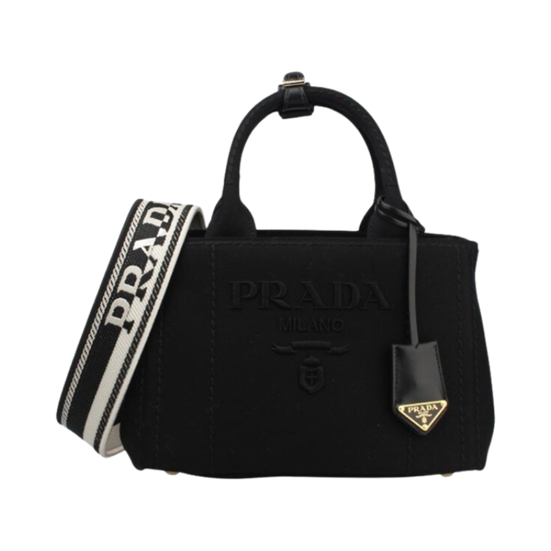1BG464-2CYA-F0002 Prada Canvas Shopping Tote Bag Black