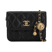 Chanel Clutch With Chain Lambskin & Gold Black