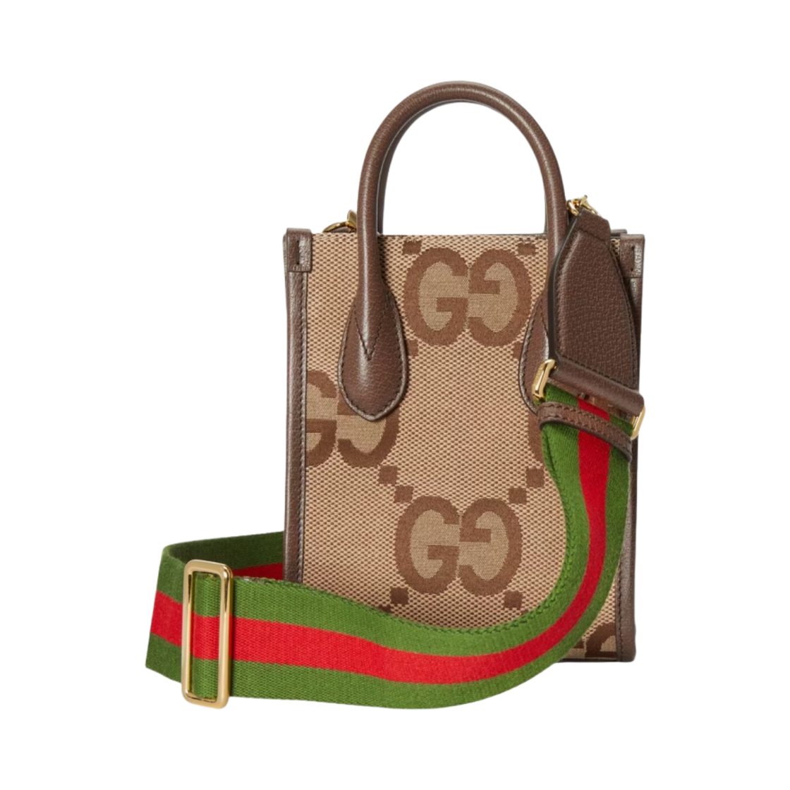 구찌 점보 GG 미니 토트백 카멜 에보니(Gucci Jumbo GG Mini Tote Bag Camel Ebony) - 3