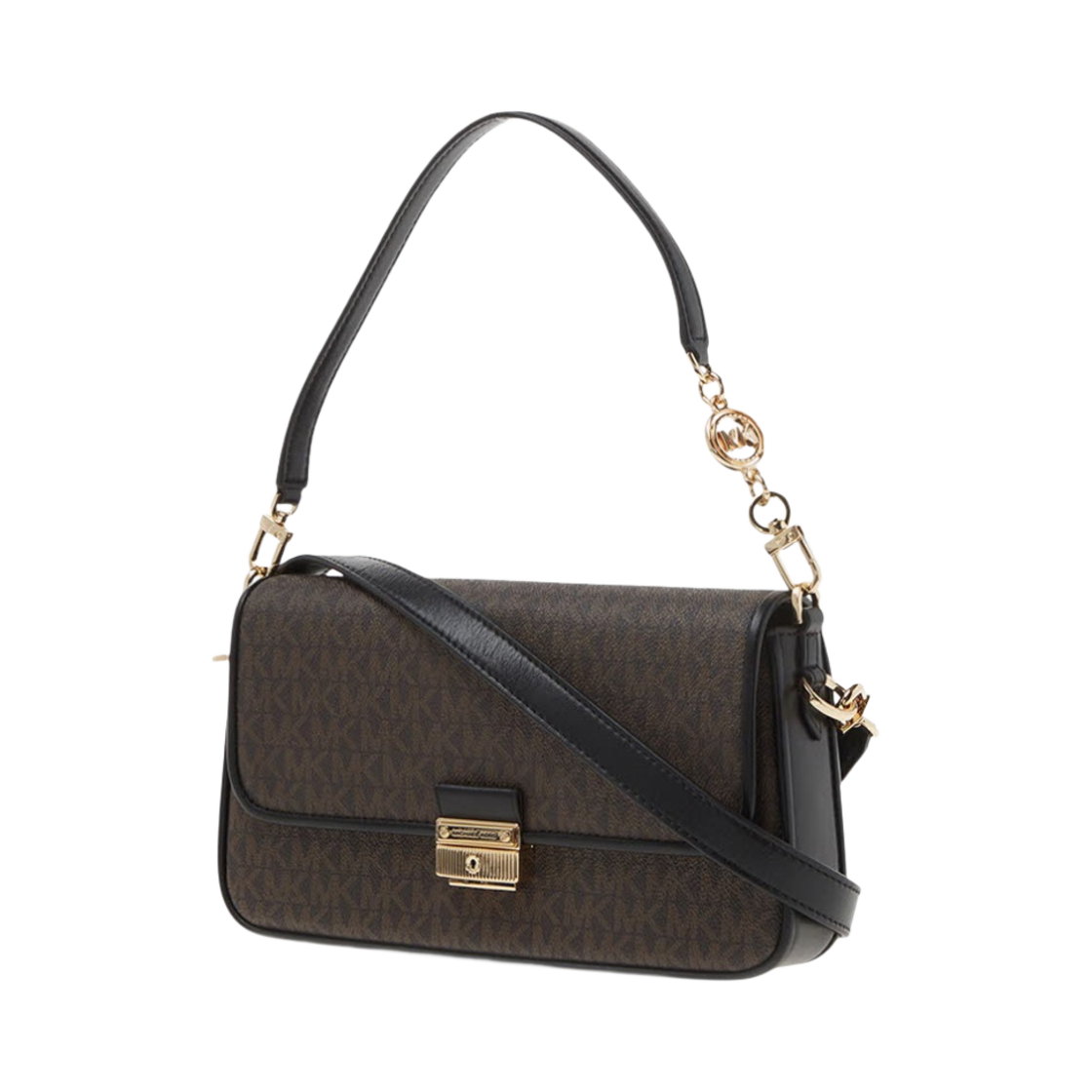 마이클 코어스 브래드쇼 스몰 로고 컨버터블 숄더백 블랙 브라운(Michael Kors Bradshaw Small Logo Convertible Shoulder Bag Black Brown) - 3