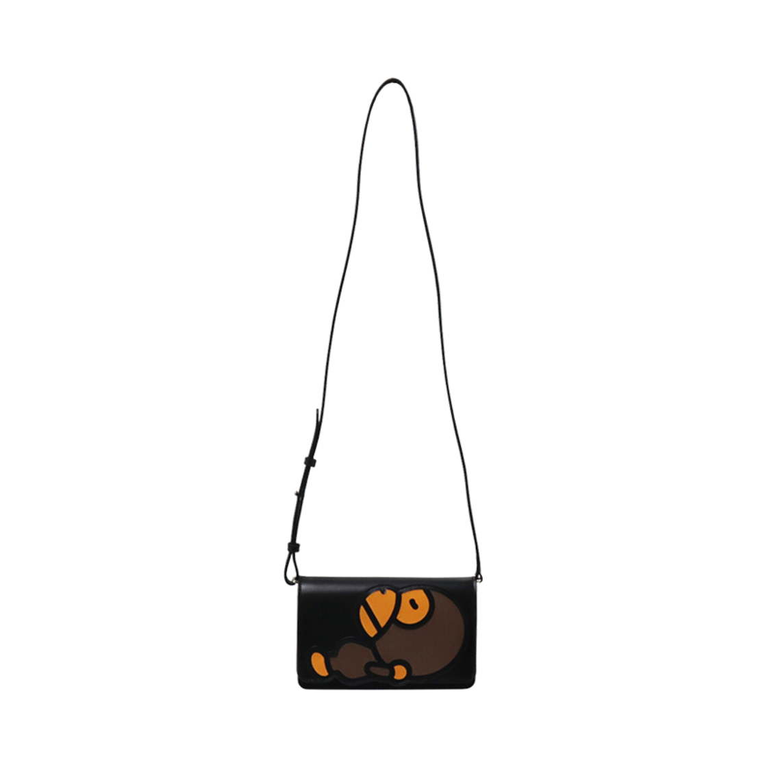 0ZXBGW282508HBKX00F BAPE Baby Milo Leather Shoulder Bag Black