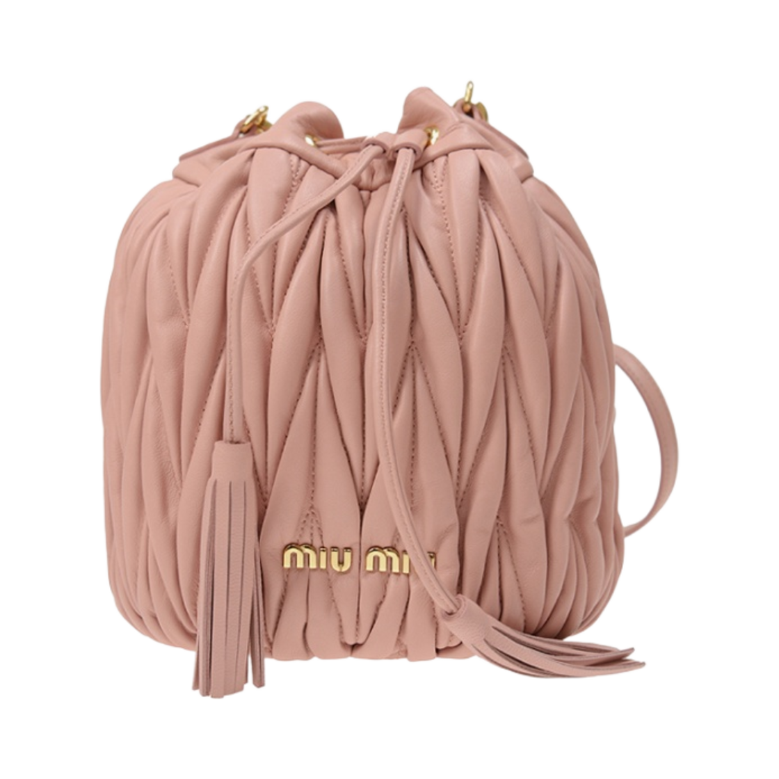미우 미우 마테라쎄 가죽 버킷백 오키드 핑크(Miu Miu Matelasse Nappa Leather Bucket Bag Orchid Pink) - 1
