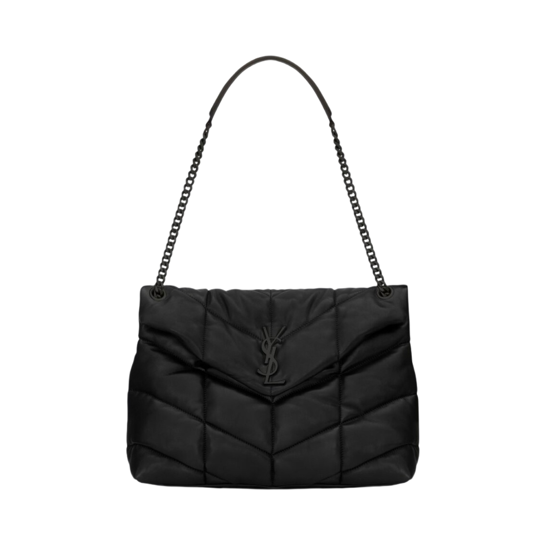생로랑 퍼퍼 미디움 체인 백 퀼티드 램스킨 블랙(Saint Laurent Puffer Medium Chain Bag In Quilted Lambskin Black) - 1