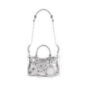 Balenciaga Neo Cagole Small Tote Bag Metallized Silver