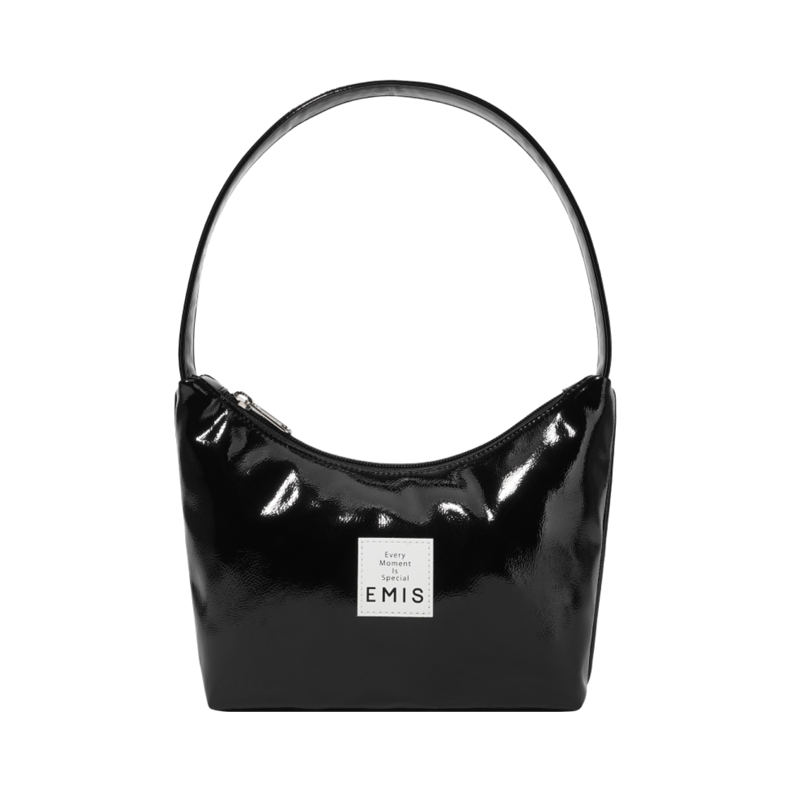 이미스 뉴 에나멜 호보백 블랙(Emis New Enamel Hobo Bag Black)