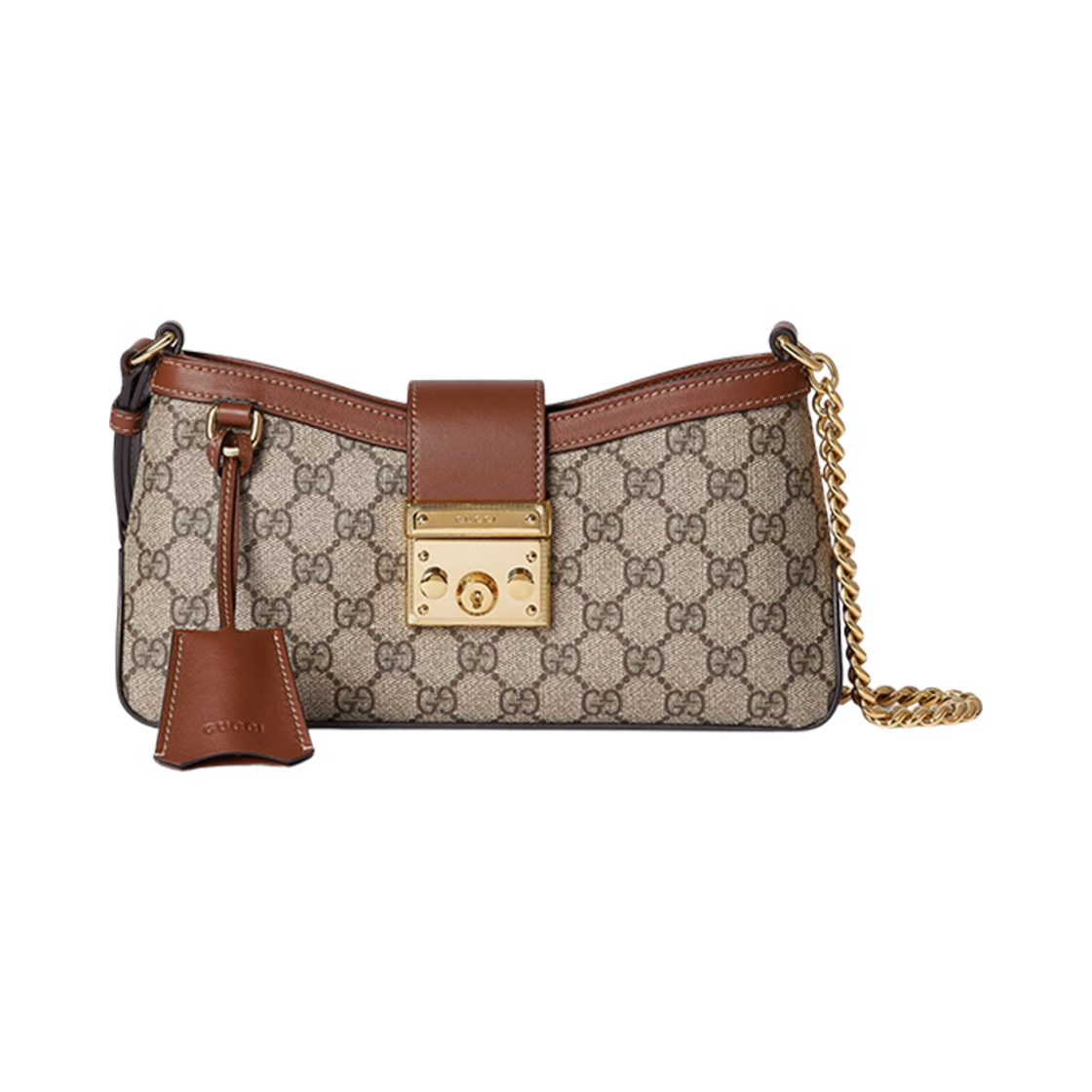 811705-KHNKG-8534 Gucci Padlock Small Shoulder Bag Brown Leather