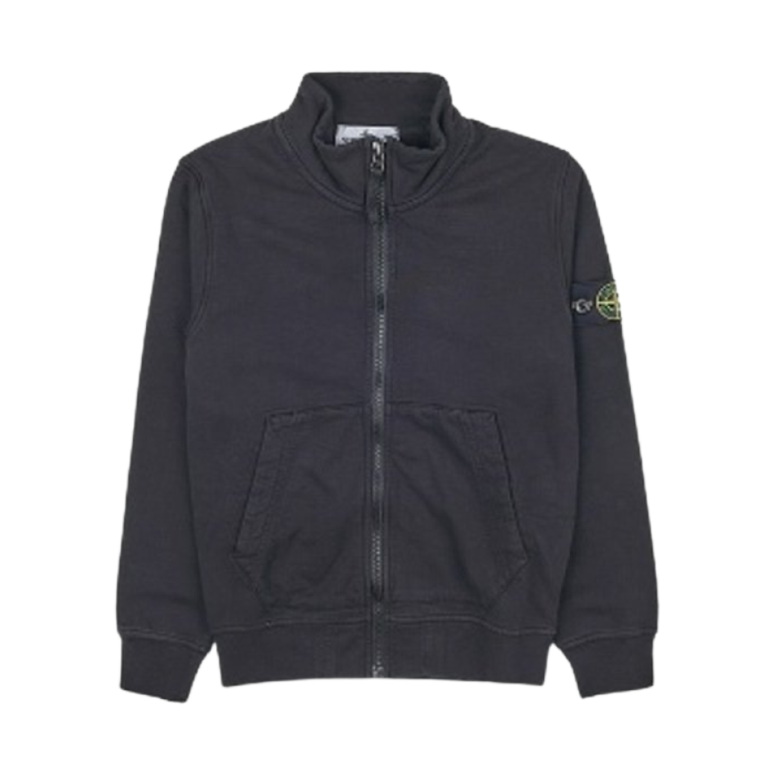 781661440-V0029 (Kids) Stone Island 61440 Wappen Logo Zip Up Jacket Black - 23SS