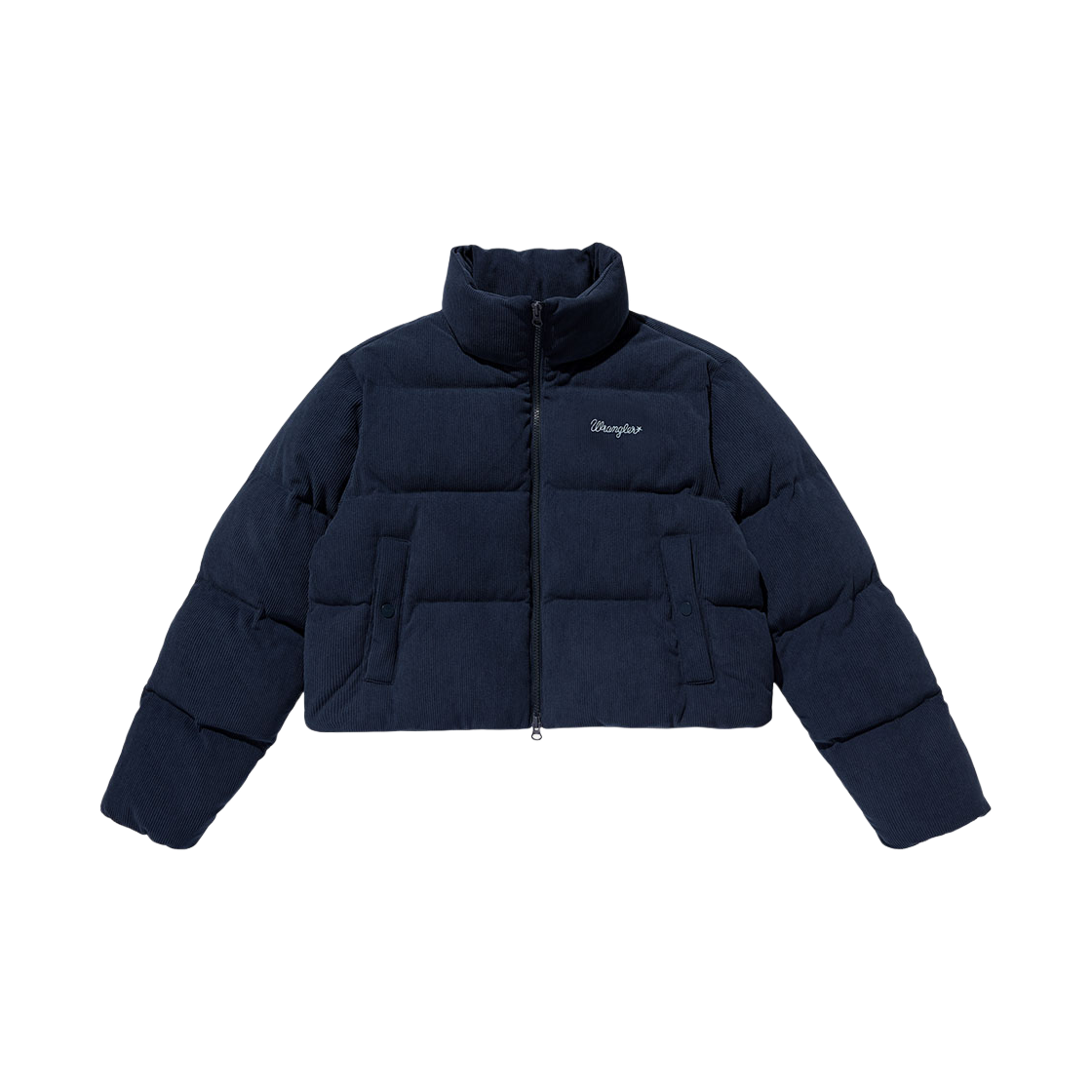 랭글러 우먼 코듀로이 크롭 푸퍼 덕 다운 네이비(Wrangler (W) Corduroy Puffer-Down Jumper Navy)