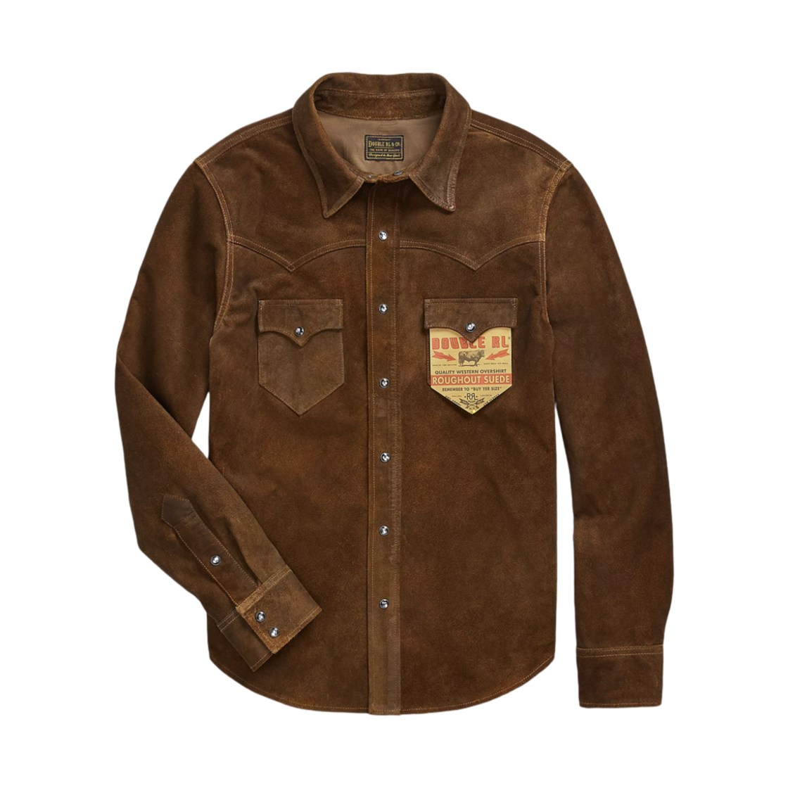 더블알엘 러프아웃 스웨이드 웨스턴 오버셔츠 브라운(Double RL Roughout Suede Western Overshirt Brown)