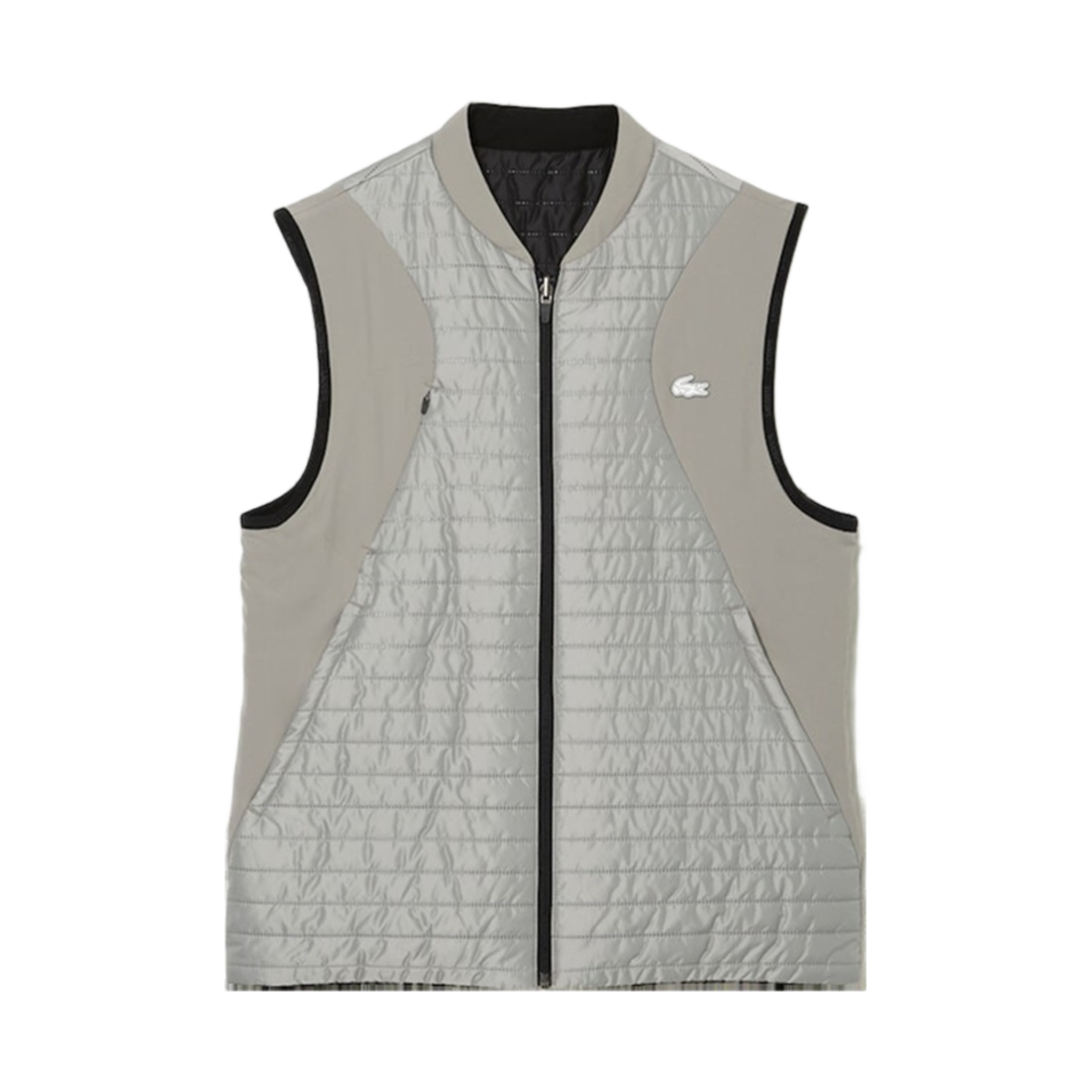라코스테 스포츠 더블 사이디드 패딩 베스트 그레이 블랙(Lacoste Sports Double Sided Puffer Vest Grey Black)