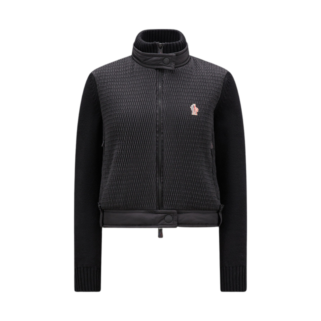 I2-098-9B00009-M1131-999 (W) Moncler Wool Zip-Up Cardigan Black - 23FW