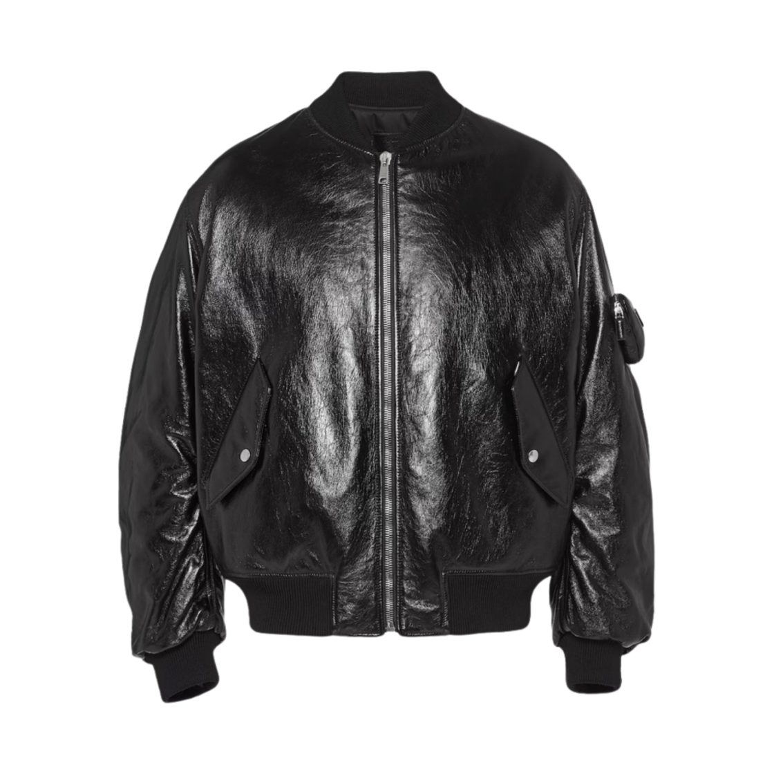 프라다 나파 레더 봄버 자켓 블랙