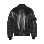 Prada Nappa Leather Bomber Jacket Black