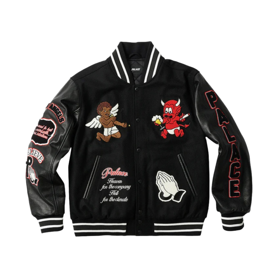 팔라스 폴른 엔젤 바시티 자켓 블랙 - 23SS(Palace Fallen Angels Varsity Jacket Black - 23SS)