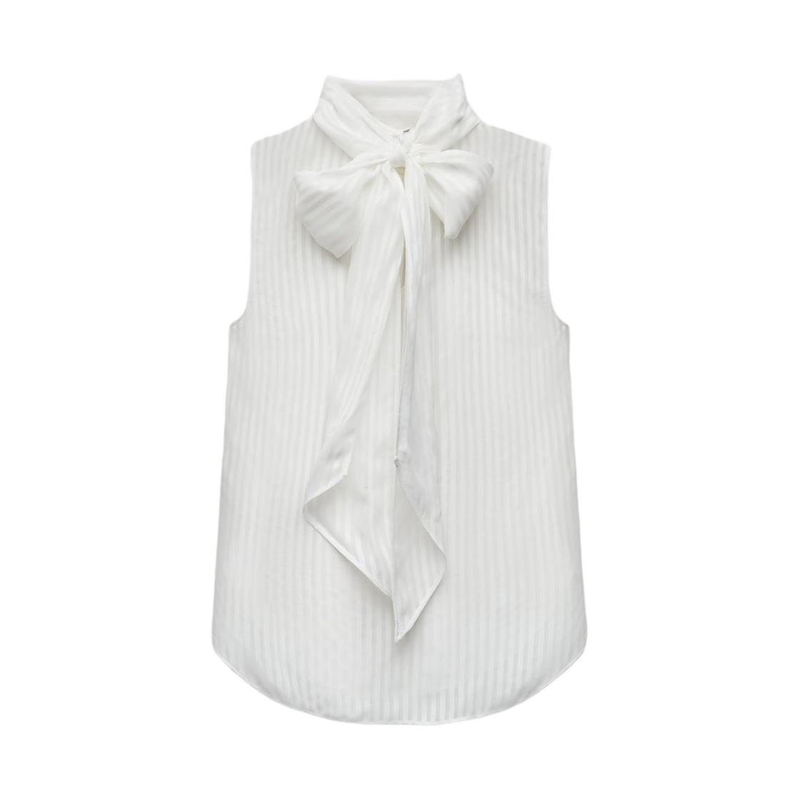 자라 ZW 리본 스트라이프 블라우스 화이트(Zara ZW Striped Blouse with Tie White) - 1