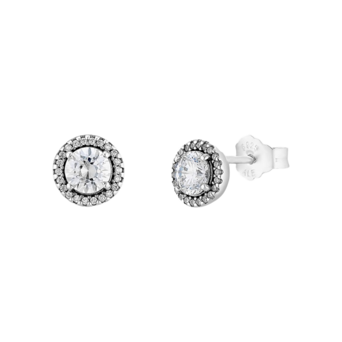 (W) 판도라 라운드 스파클 스터드 이어링 스털링 실버 클리어((W) Pandora Round Sparkle Stud Earrings Sterling Silver Clear) - 1