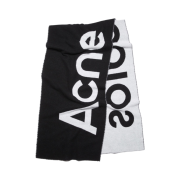 Acne Studios Logo Jacquard Muffler Black White