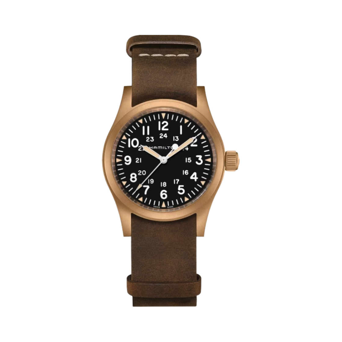 해밀턴 카키 필드 메카니컬 브론즈 티타늄 38mm 카우 레더 블랙(Hamilton Khaki Field Mechanical Bronze Titanium 38mm Cow Leather Black)