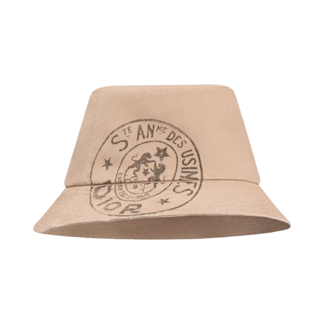 (W) 디올 유니온 스몰 스몰 클로시 버킷햇 워시드 이펙트 코튼 로즈 드 방((W) Dior Union Small Brim Bucket Hat Washed Effect Cotton Rose Des Vents) - 1