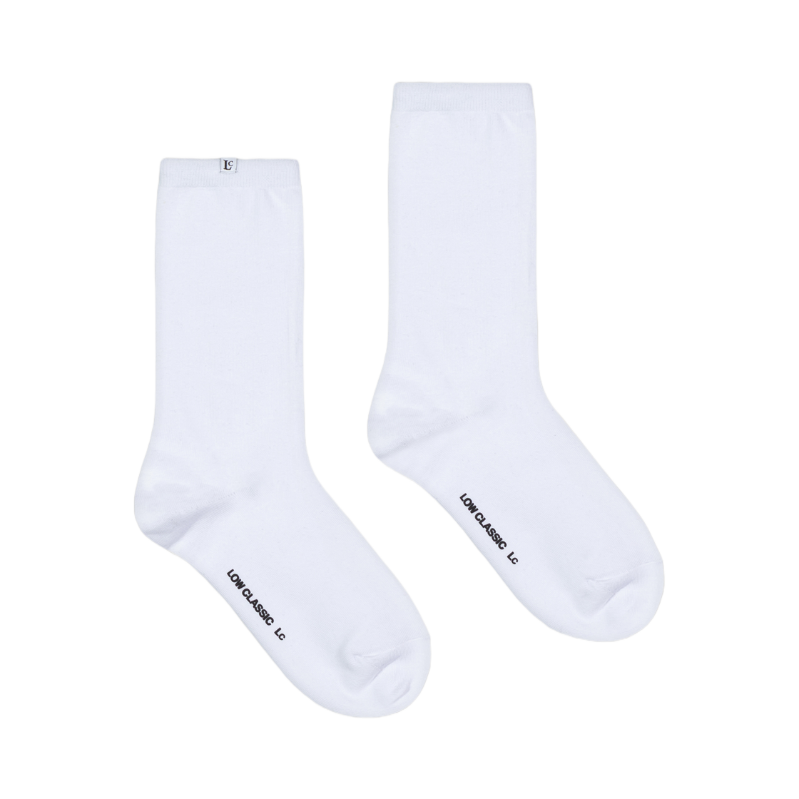- (W) Low Classic Cotton Midi Socks White