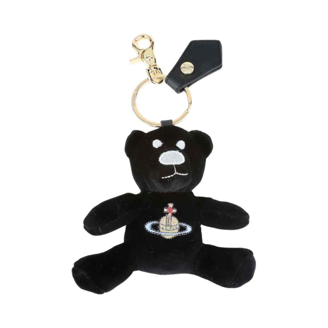 82120005U-W00ZL-N401 Vivienne Westwood Embroidered Logo Teddy Bear Keyring Black