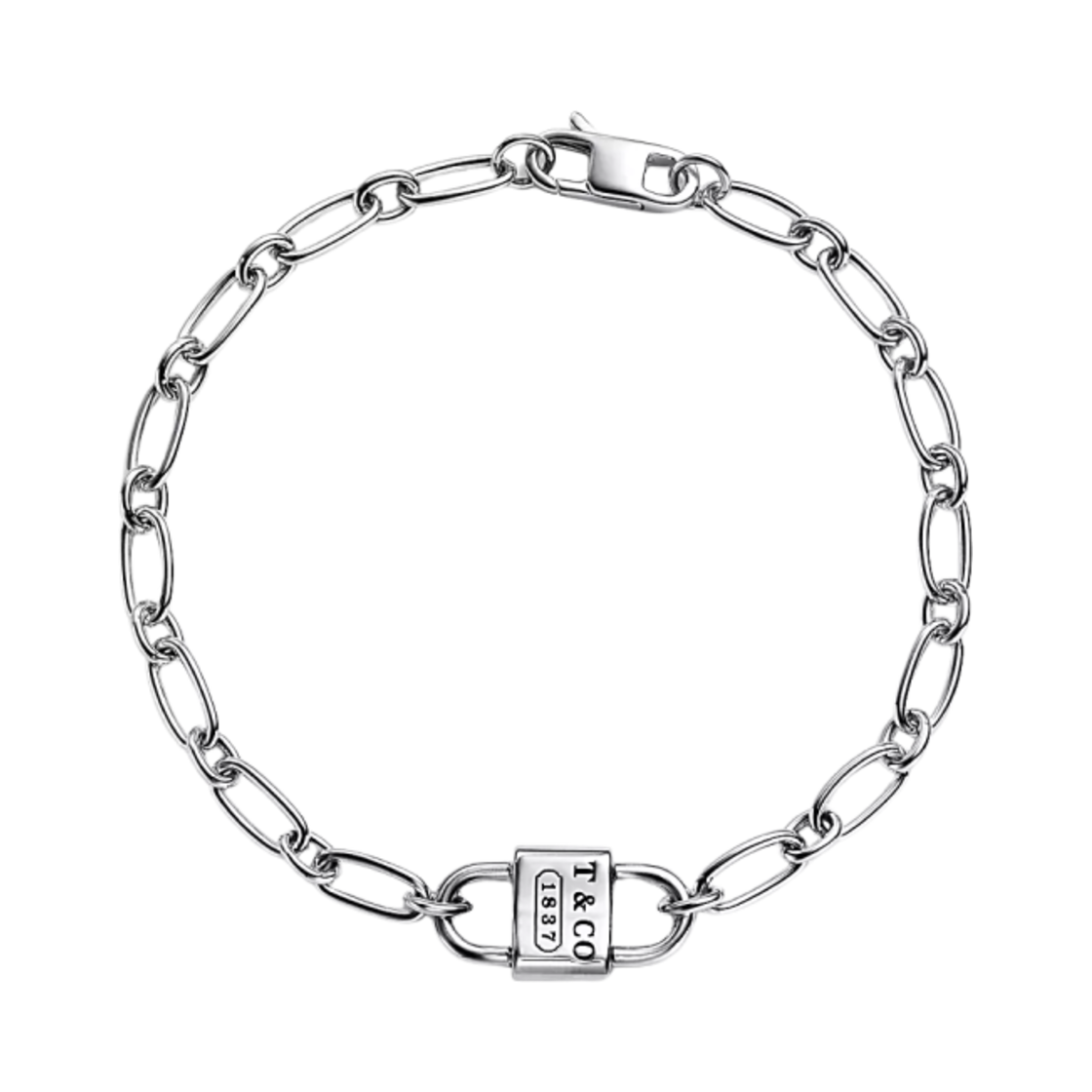 티파니 앤 코 1837 스몰 더블 락 브레이슬릿 스털링 실버(Tiffany & Co. 1837S Small Double Lock Bracelet Sterling Silver)