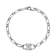 Tiffany & Co. 1837S Small Double Lock Bracelet Sterling Silver