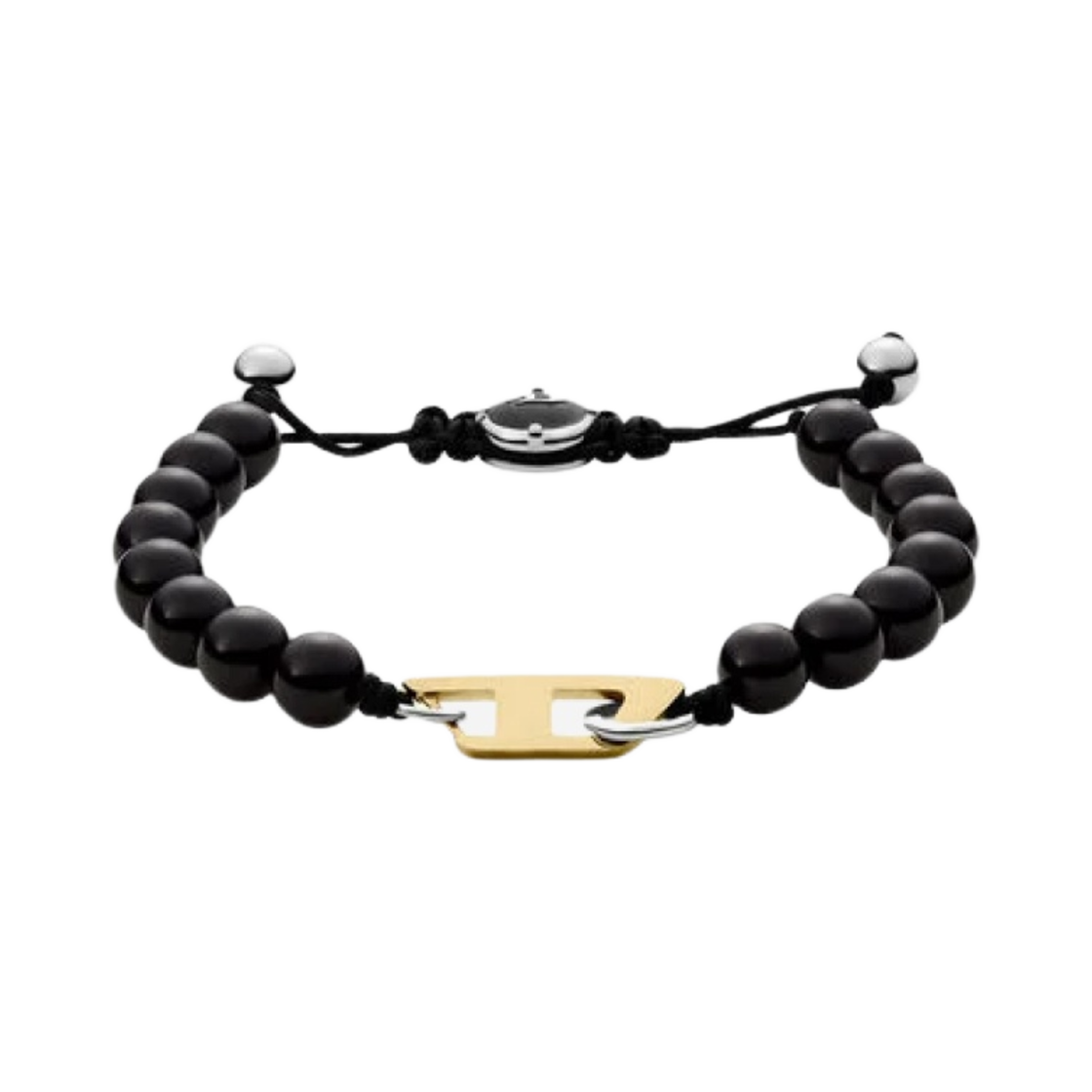 디젤 Dx1341 아게이트 비디드 브레이슬릿 블랙(Diesel Dx1341 Agate Beaded Bracelet Black) - 2