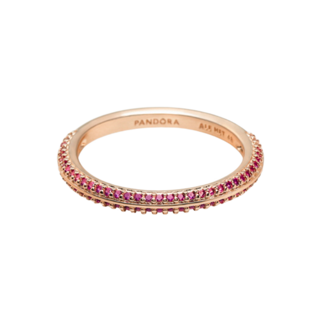 189679C02 (W) Pandora ME Pave Ring Rose Gold Plated Red