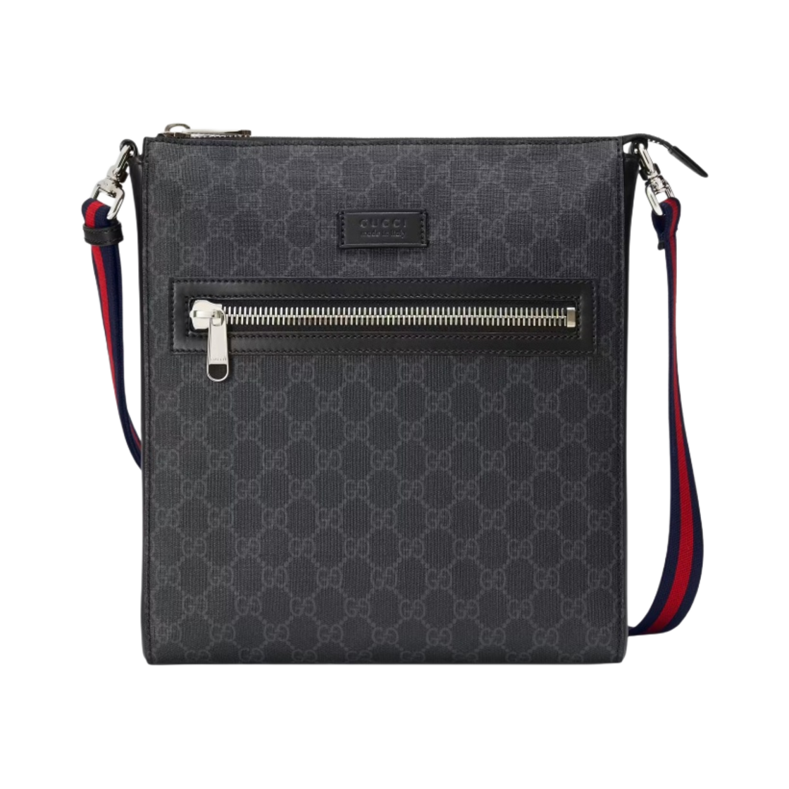 474137-K5RLN-1095 Gucci GG Supreme Messenger Bag Black Grey
