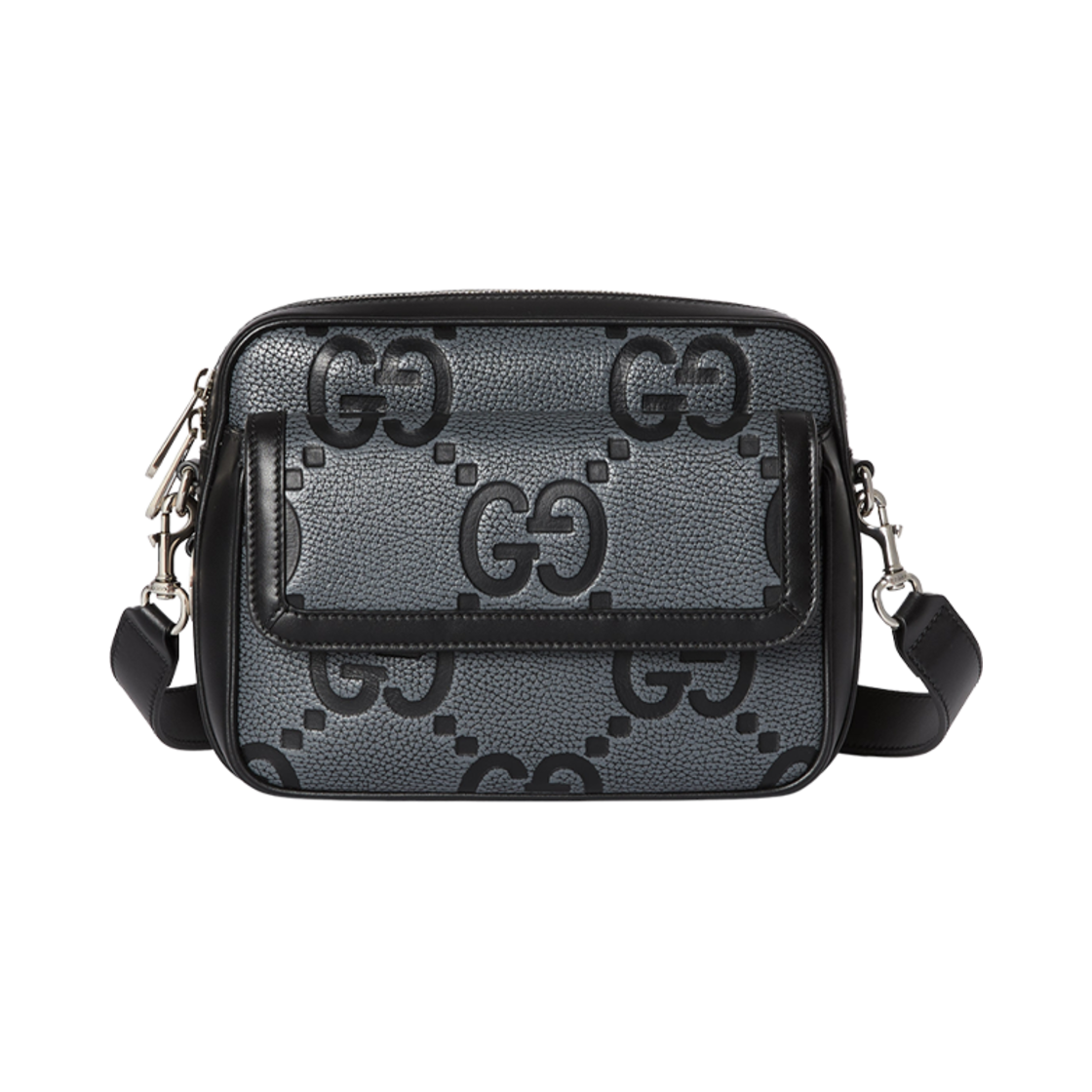 794088-AAECE-1046 Gucci Small Jumbo GG Crossbody Bag Grey Black
