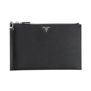 Prada Saffiano Leather Pouch Black